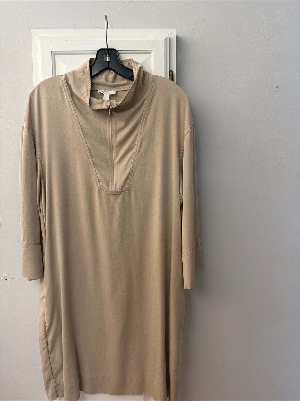 COS Beige Quarter-Zip Tunic Dress